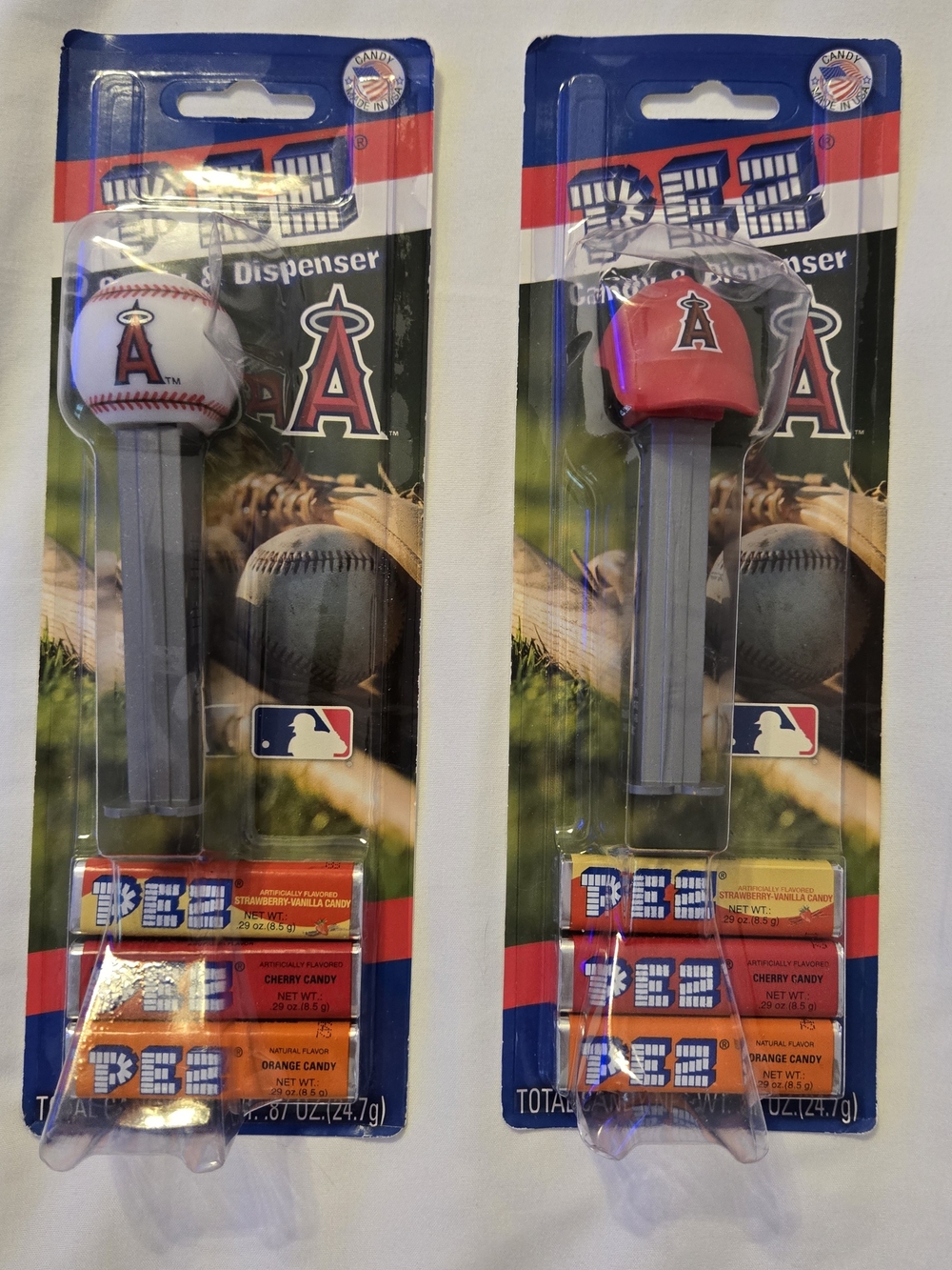 PEZ MLB Los Angeles Angels Baseball & Cap Candy Dispenser - White and Red